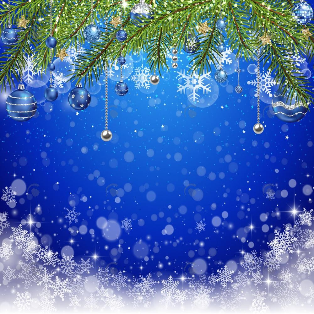 Blue Merry Christmas Photography Backdrop GBSX-99655