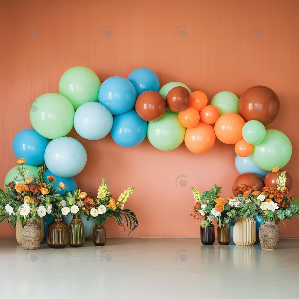 Allenjoy Boho Earth Rainbow Arch Photography Backdrop Gbsx-00442