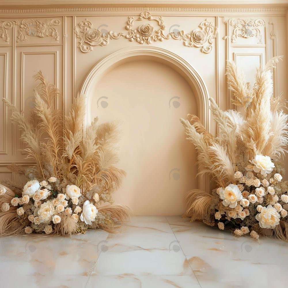 Allenjoy Boho Floral Arch Photography Backdrop GBSX-00058