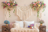 Allenjoy Boho Macrame Floral Wall Photography Backdrop Gbsx-00437