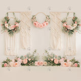 Allenjoy Boho Macrame Floral Wall Photography Backdrop Gbsx-00447
