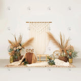 Allenjoy Boho Pampas And Roses Photography Backdrop Gbsx-00451