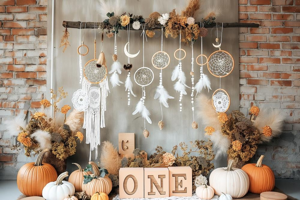Allenjoy Boho Pumpkin Dreams  Photography Backdrop Gbsx-00431