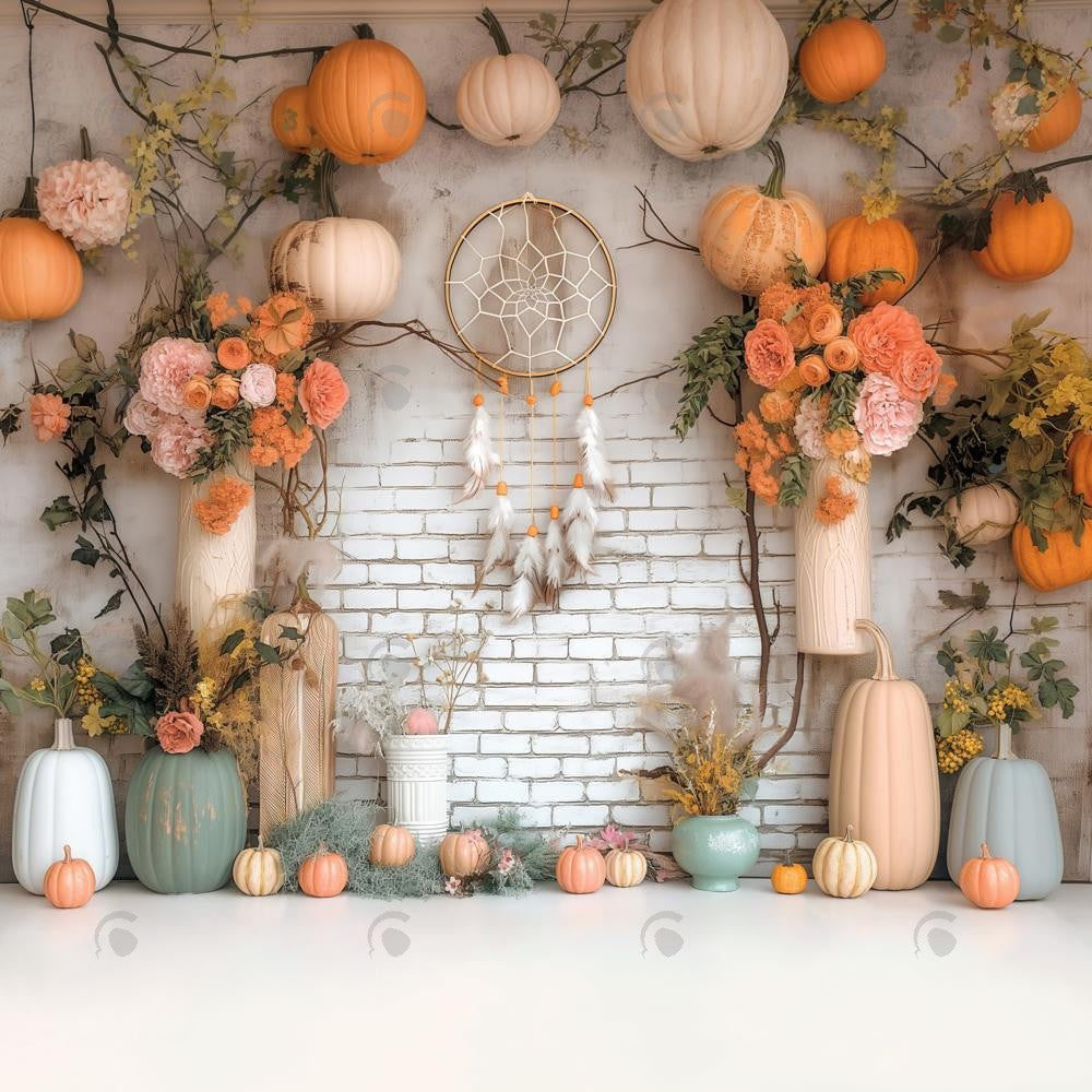 Allenjoy Boho Pumpkin Dreams  Photography Backdrop Gbsx-00432