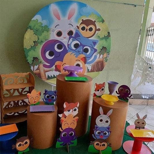 Music Animals Custom Round Backdrop With Plinths AS-DLZ-7f2574