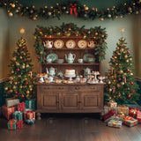 Allenjoy Cabinet Of Christmas Delights Photography Backdrop Gbsx-00205