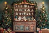 Allenjoy Cabinet Of Christmas Delights Photography Backdrop Gbsx-00206