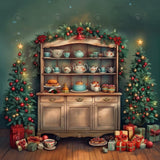 Allenjoy Cabinet Of Christmas Delights Photography Backdrop Gbsx-00327