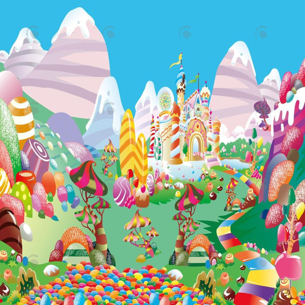 Aperturee Colorful Castle Candyland Square Tension Backdrop main image 1