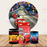 Speedy Racing Cars. Custom Round Backdrop With Plinths AS-DLZ-4ac69d