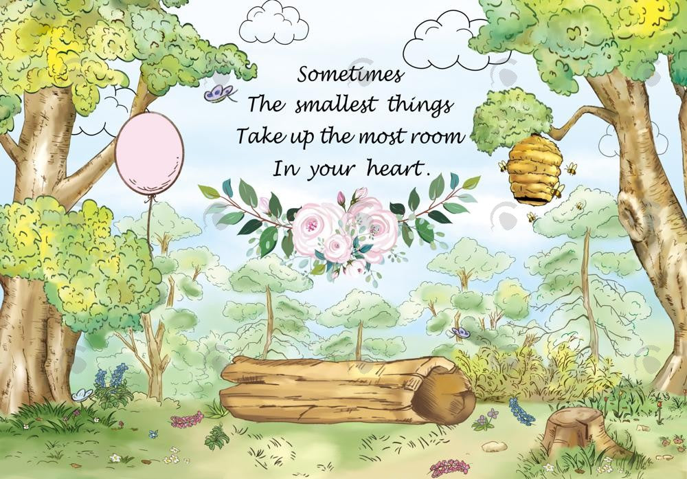Cartoon Honey Bear Forest Photography Backdrop GBSX-99670