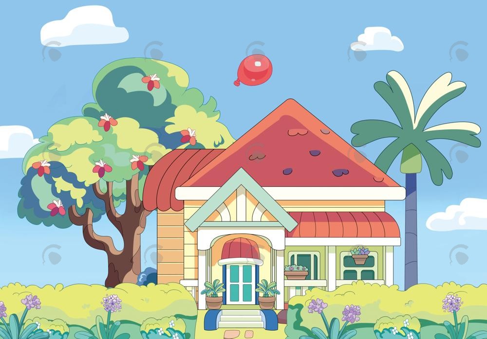 Cartoon House Photography Backdrop GBSX-99671