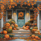 Allenjoy Charming Autumn Porch Photography Backdrop Gbsx-00561