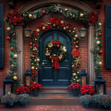 Allenjoy Christmas Arched Door Photography Backdrop GBSX-00117