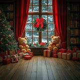 Allenjoy Christmas Bears Room Window Photography Backdrop Gbsx-01079