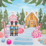 Allenjoy Christmas Candyland Gingerbread House Photography Backdrop Gbsx-01032