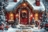 Allenjoy Christmas Cottage House Photography Backdrop Gbsx-01154