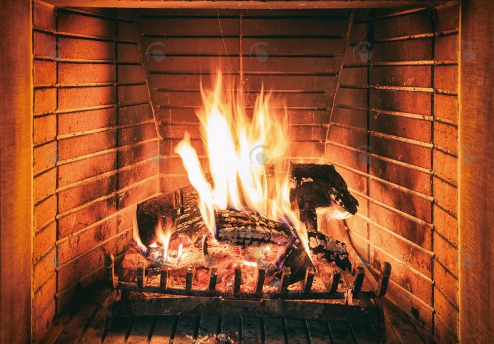 Christmas Fireplace Photography Backdrop GBSX-99684