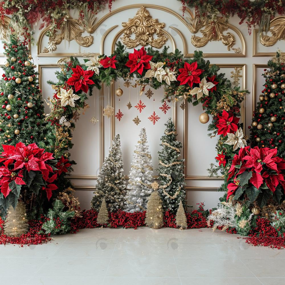 Christmas Floral Arch Photography Backdrop GBSX-99688