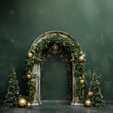 Christmas Green Arch Wall Photography Backdrop GBSX-99690