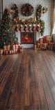 Allenjoy Christmas Interior White Brick Fireplace Photography Backdrop Gbsx-00657