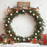 Allenjoy Christmas Joy To The World Wreath Photography Backdrop Gbsx-01113