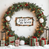 Allenjoy Christmas Joy To The World Wreath Photography Backdrop Gbsx-01114