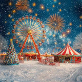 Allenjoy Christmas Night Circus Ferris Wheel Photography Backdrop Gbsx-01203