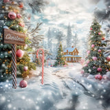 Allenjoy Christmas Outdoor Forest Path Photography Backdrop Gbsx-00772