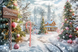 Allenjoy Christmas Outdoor Forest Path Photography Backdrop Gbsx-00772