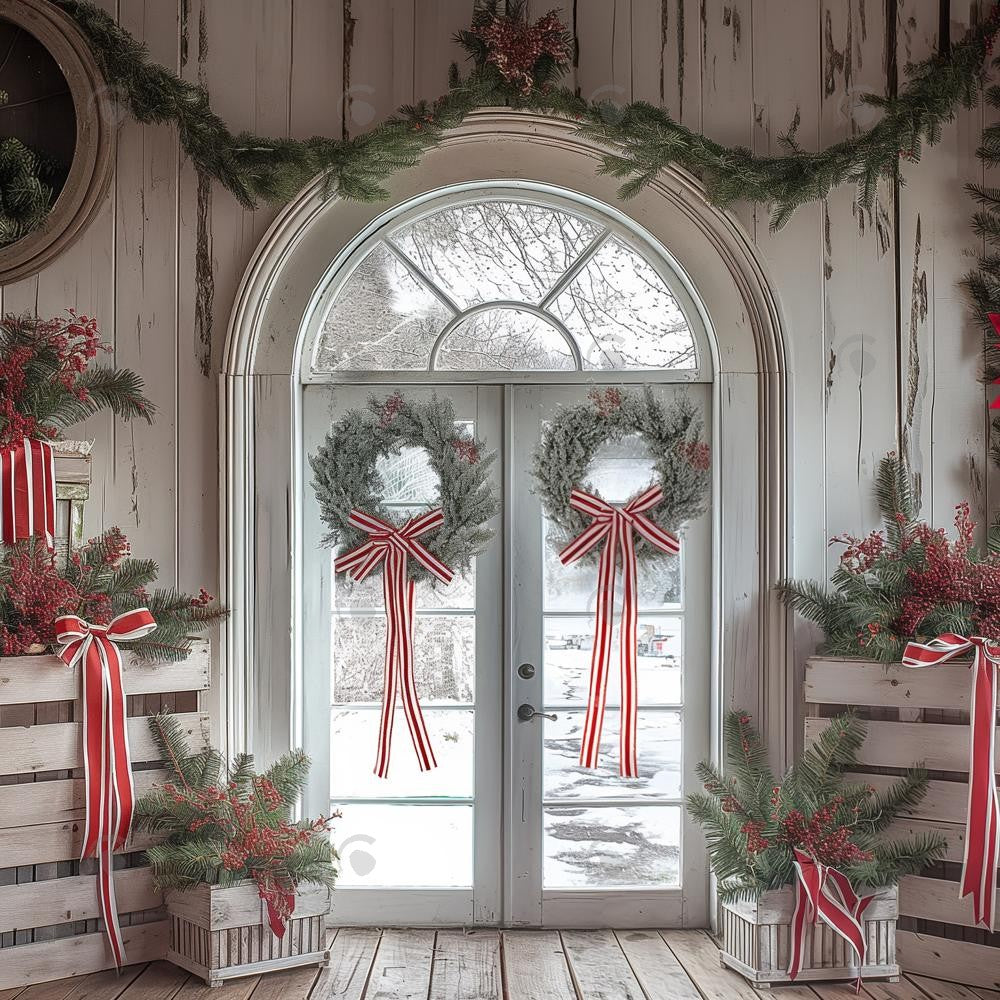 Allenjoy Christmas Peppermint Door Photography Backdrop Gbsx-01000