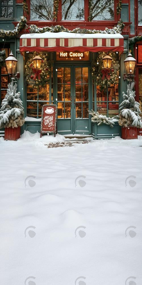 Allenjoy Christmas Retro Hot Cocoa Store Photography Backdrop Gbsx-00811