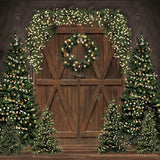 Allenjoy Christmas Rustic Barn Door Photography Backdrop GBSX-00044