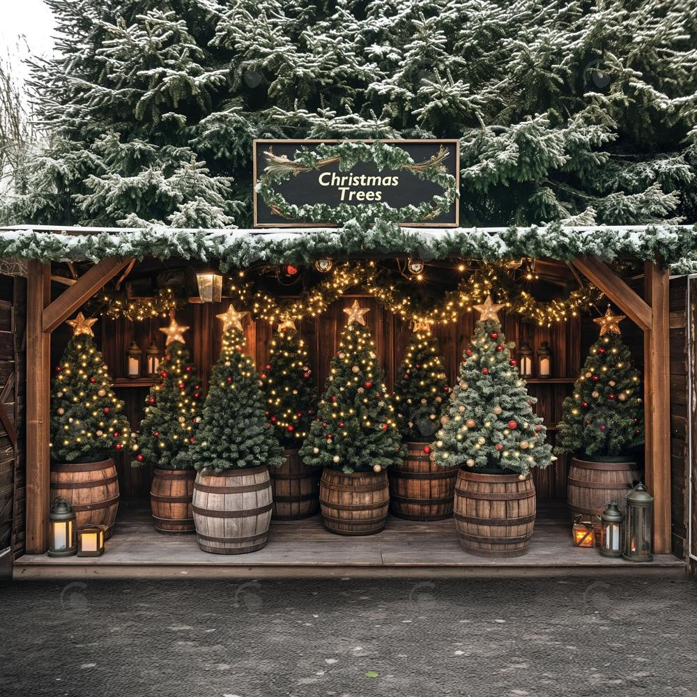 Christmas Tree Forest Photography Backdrop GBSX-99710