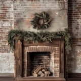 Allenjoy Christmas Vintage Rustic Fireplace Photography Backdrop Gbsx-00773