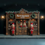 Allenjoy Christmas Wooden Nutcracker Storefront Photography Backdrop Gbsx-01143