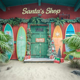 Christmas In July Surfs Up Santa Photography Backdrop GBSX-99696