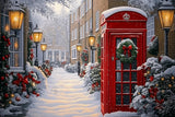Allenjoy Chritmas Telephone Booth Street Photography Backdrop Gbsx-01122