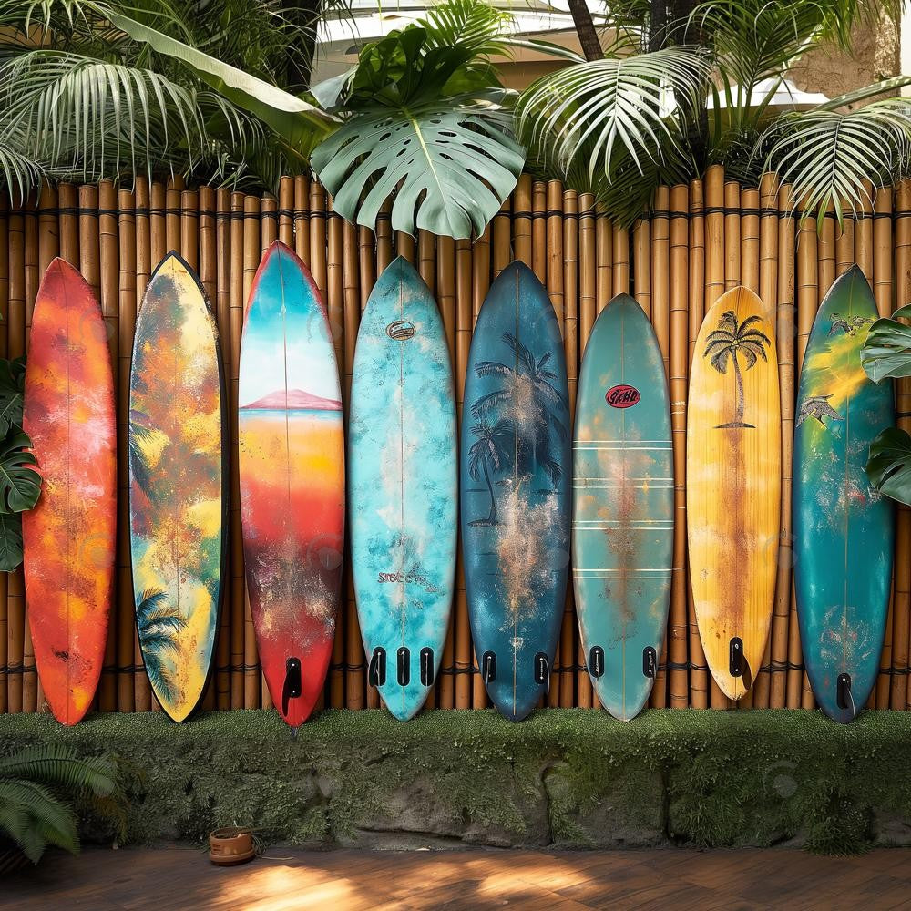 Allenjoy Colorful Surfboards Photography Backdrop Gbsx-00385