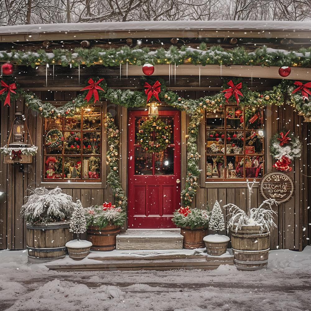 Country Christmas Store Photography Backdrop GBSX-99741