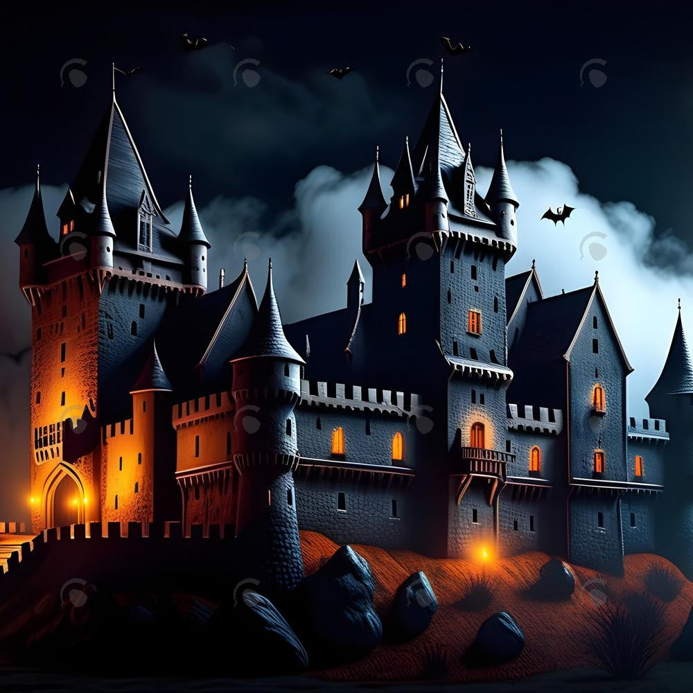 Allenjoy Creepy And Mysterious Medieval Castle Photography Backdrop Gbsx-00870