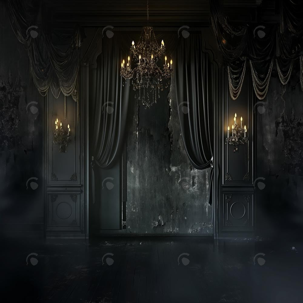 Allenjoy Dark Vintage Black Wall Photography Backdrop Gbsx-00382