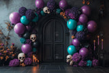 Allenjoy Day Of The Dead Floral Arched Door Photography Backdrop Gbsx-01156