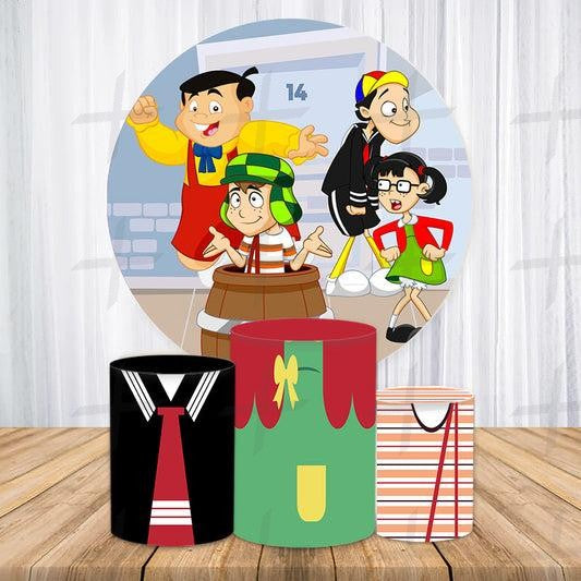 Charming Boy's Adventures. Custom Round Backdrop With Plinths AS-DLZ-ee8057