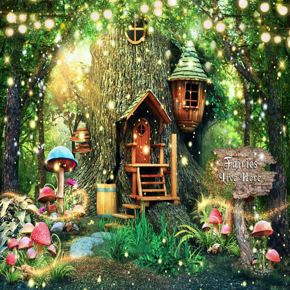 Allenjoy Fairy Enchanted Forest Photography Backdrop Gbsx-01022