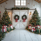 Allenjoy Festival Christmas Barn Door Photography Backdrop Gbsx-01134