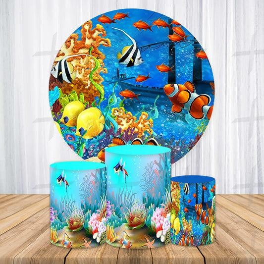 Underwater Adventure Custom Round Backdrop With Plinths AS-DLZ-7cc9df