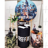 Battle Showdown Custom Round Backdrop With Plinths AS-DLZ-57227f