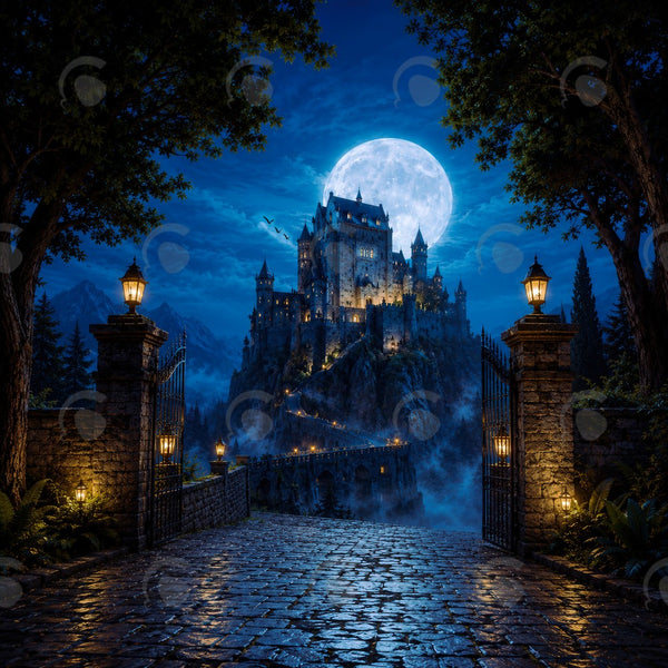 Allenjoy Haunted Vampire Castle Photography Party Backdrop