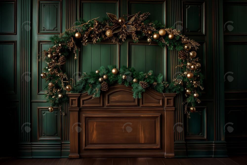 Allenjoy Green Dream Pine Headboard Photography Backdrop GBSX-00071